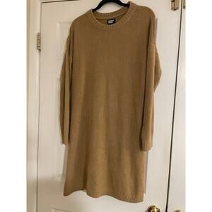 Land's End camel tan winter sweater dress large